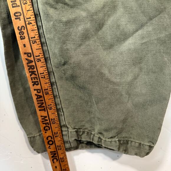 Marine Layer Women's Charlie Utility Jumpsuit Green Linen Blend Medium Wide Leg - Picture 8 of 11